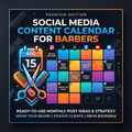 Social Media Content Calendar for Barbers preview